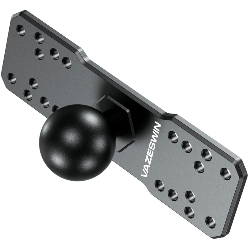 VAZESWIN 1.5" Ball Aluminum Alloy Fish Finder Mount, AMPS Rectangular Plate | for RAM Mounts C Size 1.5" Ball Double Socket Arm, Universal Marine Electronic Mounting Plate for Garmin/Lowrance/Humminbird