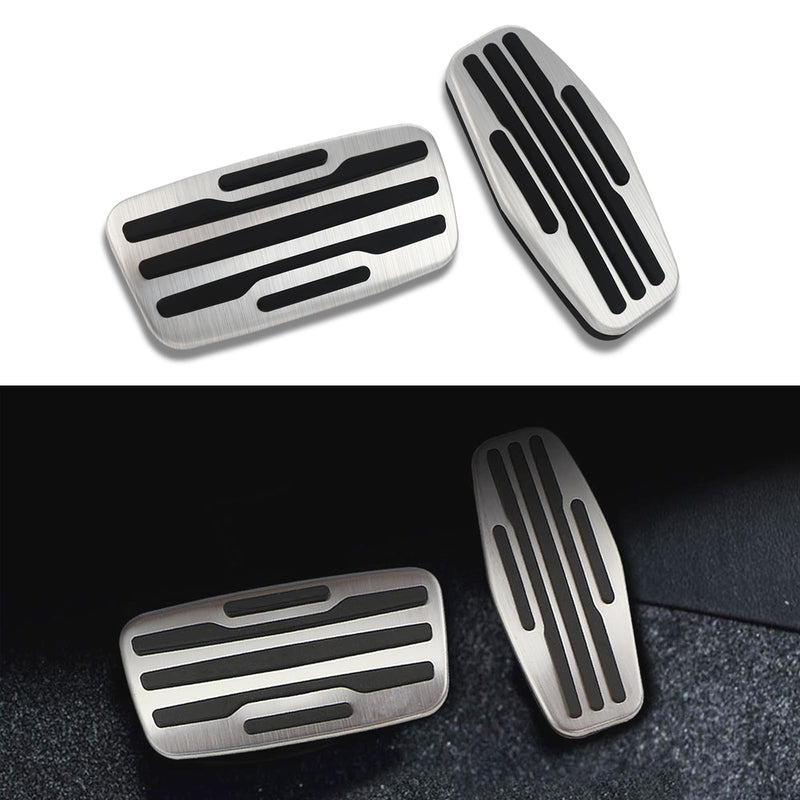 No Drill Steel Brake Accelerator Gas Pedal Pad Cover Compatible for Chevrolet Silverado 1500 2500 3500 2020-2024, Compatible for GMC Yukon Sierra 2021-2024 Anti Slip Mat Interior Parts