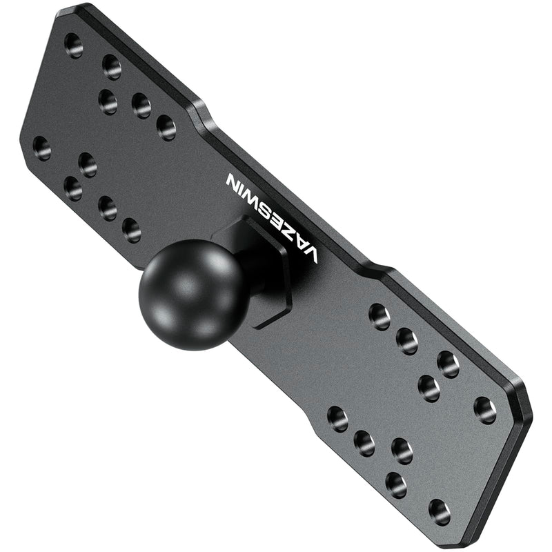 VAZESWIN 1" Ball Aluminum Alloy Fish Finder Mount, AMPS Rectangular Plate | for RAM Mounts B Size 1" Ball Double Socket Arm, Universal Marine Electronic Mounting Plate for Garmin, Lowrance, Humminbird