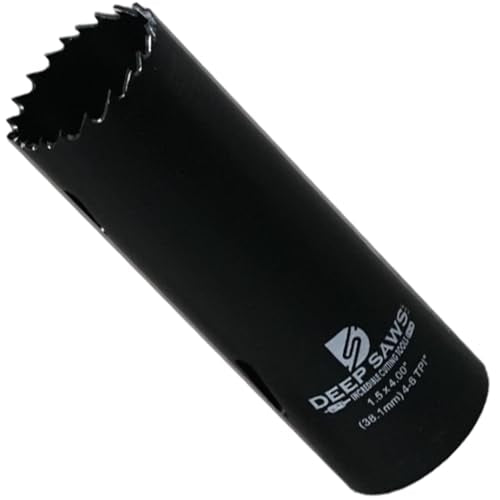 4" Deep 4-6 TPI Hole Saw for Steel, Stainless Steel, Aluminum, Wood, Plastic, Fabrication, and Construction (1.5") 1.5 inch