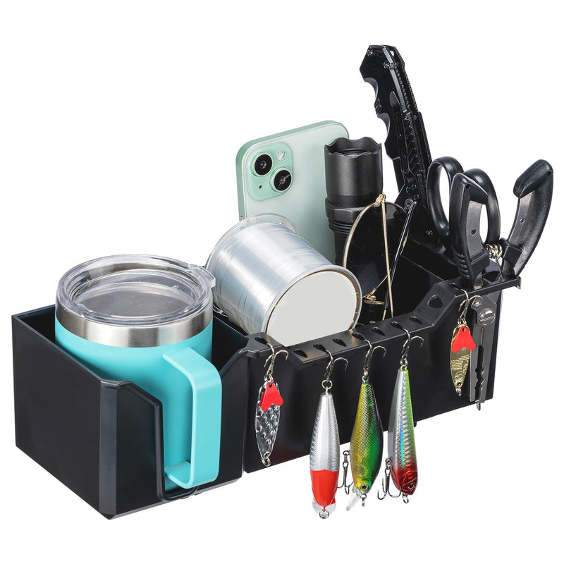 KEMIMOTO Boat Cup Holder, Boat Caddy Organizer Marine Cup Holders for Boats Universal Boat Storage Organizer Fit for Bass Boat Kayak Pontoon Jon Boat Accessories