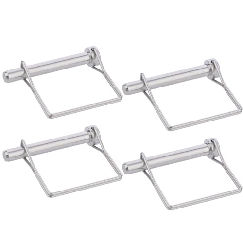 4 Pcs Full 316 SS Square Pto Pin, Safety Coupler Pin 3/8" x 2-3/4"(9.5mm x 70mm), Full Marine Grade 316 Stainless Steel Heavy Duty Shaft Locking Pin