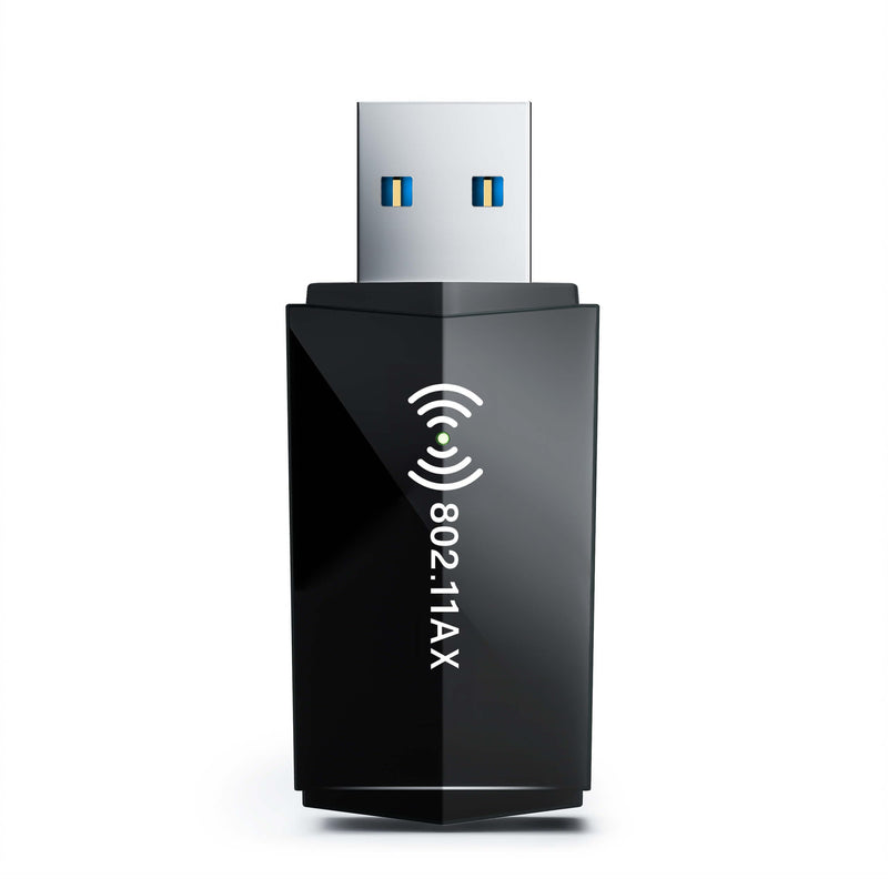 USB WiFi Adapter for PC Desktop - WiFi 6 AX1800Mbps 5GHz 2.4GHz USB 3.0 Wireless Wi-Fi Network Adapter for Desktop Computer Laptop with High Gain Wi-Fi Antenna Supports Win11/10 Black
