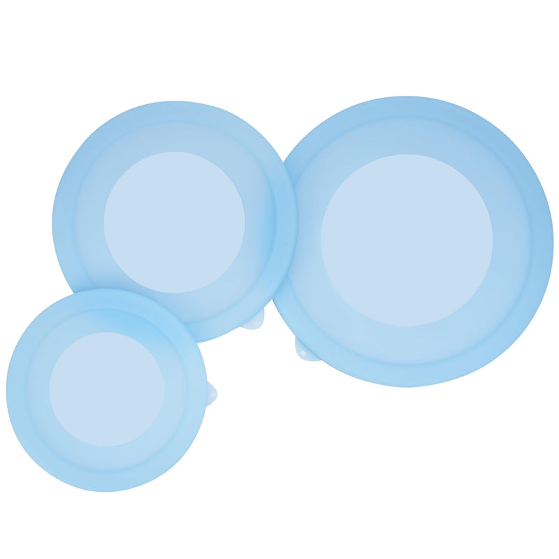 3 Pack Silicone Replacement Lids for OXO 1.5-Quart, 3-Quart & 5-Quart Good Grips Stainless-Steel Mixing Bowls, See-Through Silicone Lids, Dishwasher & Microwave Safe (Bowls Are Not Included) 3 Pack Lids 01