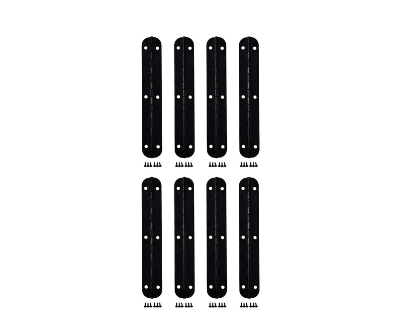 QCAA Solid Brass 180 Degree Wooden Jewery Box Hinge, Cabinet Closet Hinge, 102mm x 18mm(4.02" x 0.71"), Matte Black, Made in Taiwan, 4 Pack 102mm - 4 Pack