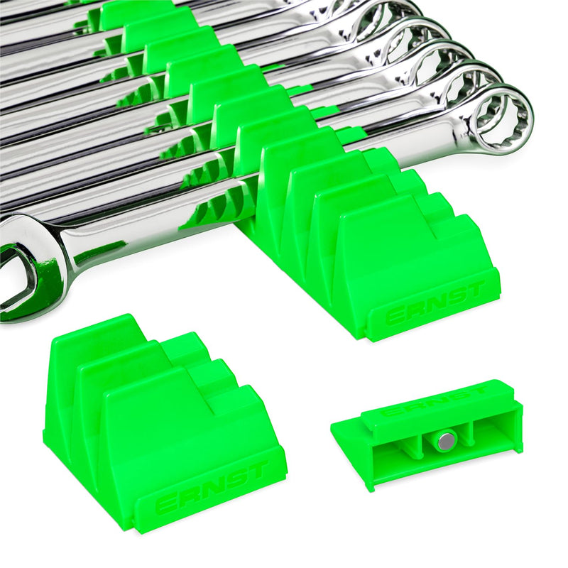 Ernst Manufacturing Wrench Pro - Modular Wrench Organizer for 40 Tools with Magnetic Base (Green) Patented - Made in the USA Green