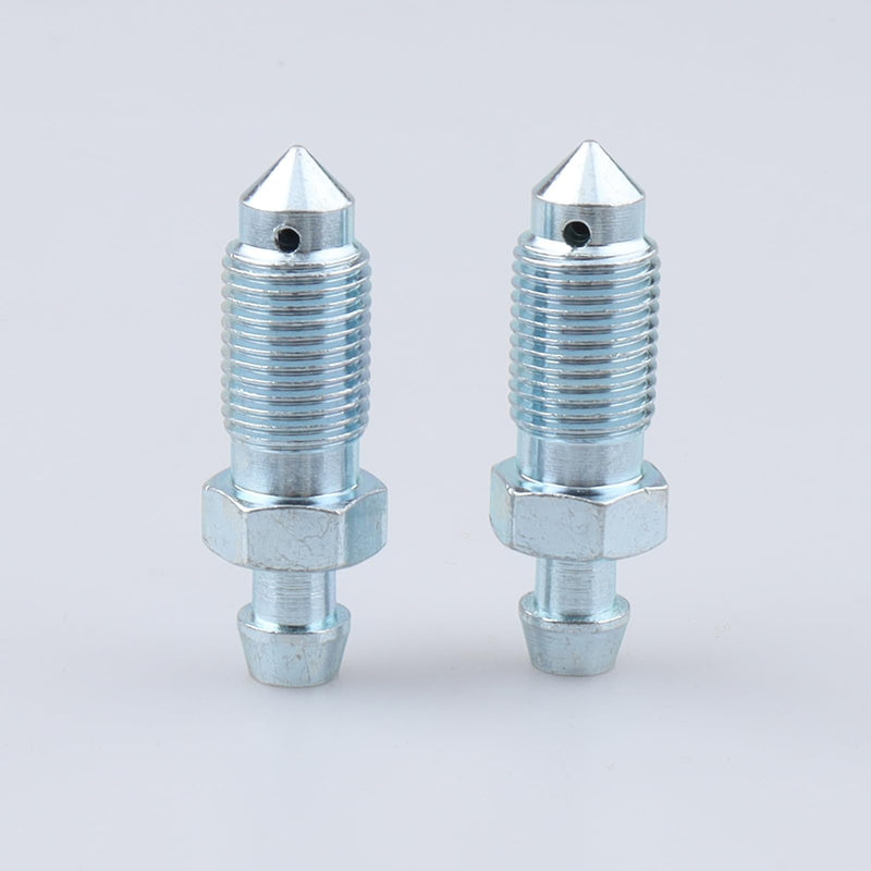 M10 x 1.0 Brake Bleed Nipple Screw Bleeder Fitting Zinc Steel, Pack of 2 M10x1.0