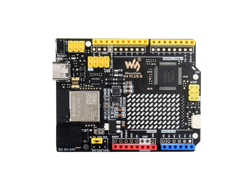 Waveshare R7FA4 Plus B Development Board, Based On R7FA4M1AB3CFM, Equipped with ESP32-S3FN8, Compatible with Arduino UNO R4 WiFi, Onboard 12×8 LED Matrix