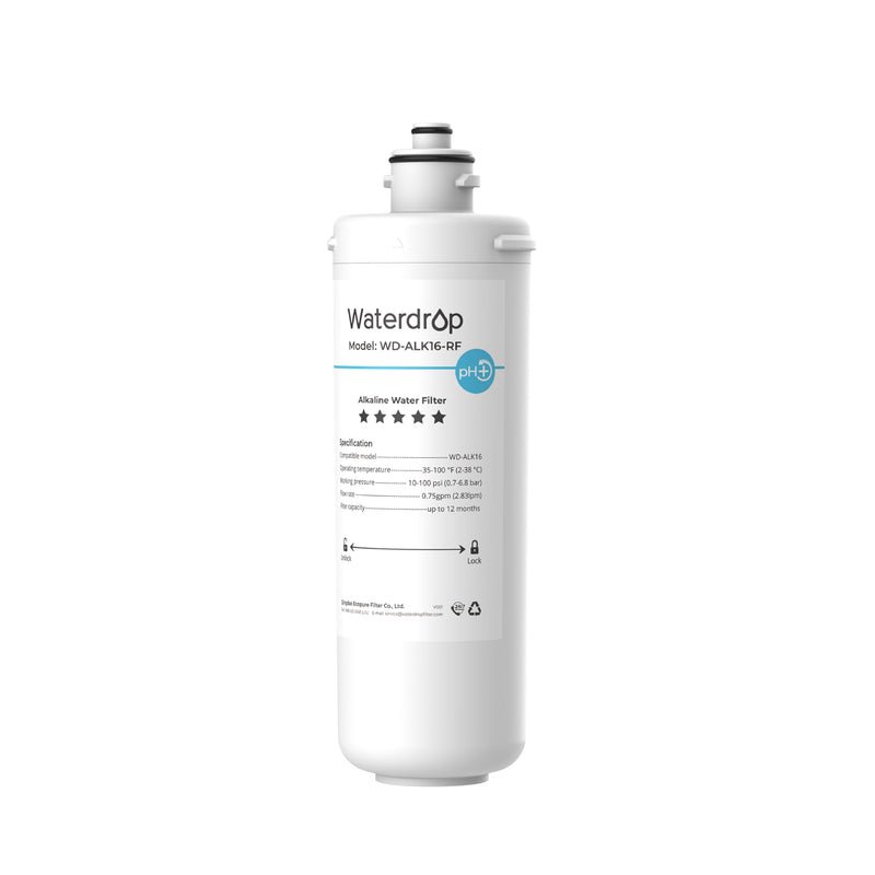 Waterdrop ALK16-RF Filter, Replacement for ALK16 Filter, 12-month Lifetime | Waterdrop ALK16-RF Filter, NSF/ANSI 372 Certified
