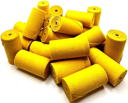50 Pack 3/4" Yellow Cloth Buffing & Polishing Cartridge Roll Kit