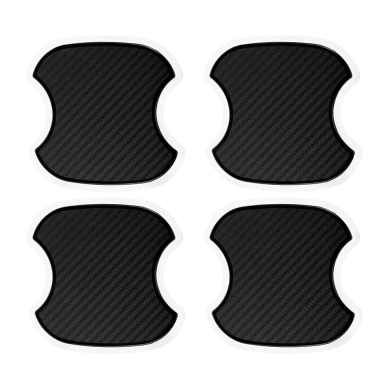 4PCS Car Door Handle Cup Scratch Protectors, TPU Carbon Fiber Door Bowl 3D Sticker, Universal Door Handle Protective Film for Most Cars (Medium) Medium-Black