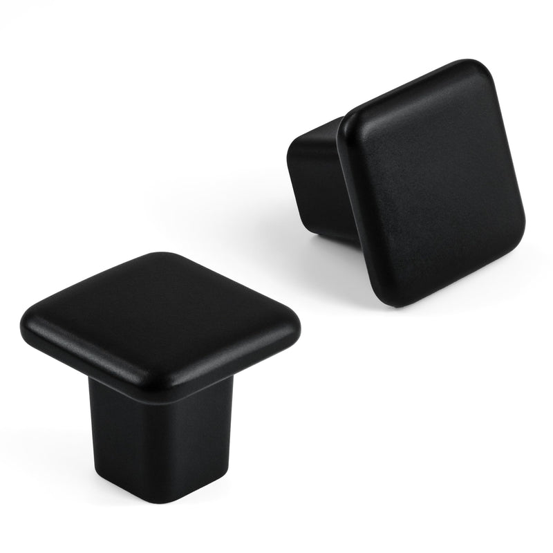 HESTIA HARDWARE 10 Pack Square Black Cabinet Knobs | Kitchen Black Cabinet Handles | Square Cabinet Knob, Knobs for Cabinets and Drawers (Z16.10.D)