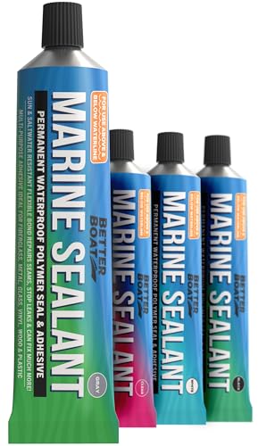 Marine Sealant and Adhesive, Waterproof Marine Grade Caulk Gray 3 oz
