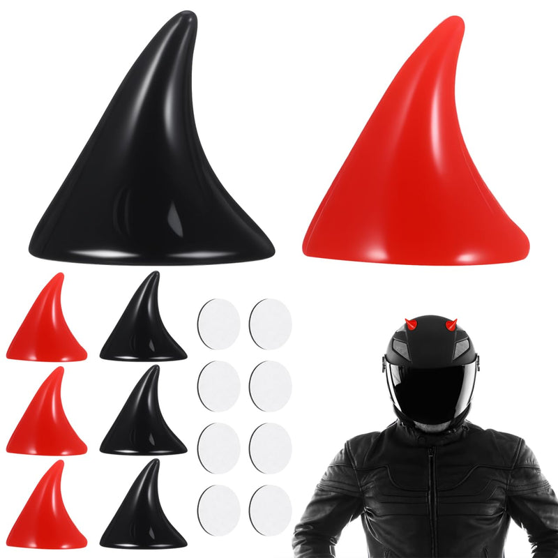 8Pcs Horn Helmet Decoration, Halloween Devil Horns, Adhesive Motorcycle Helmet Accessories, Detachable Cartoon Anime Demon Horn Headdress