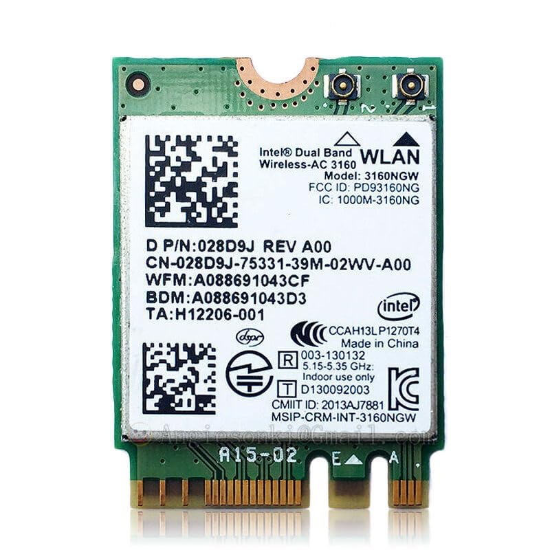  [AUSTRALIA] - Wireless-AC 3160 Legacy Wi-Fi Adapter | 433Mbps WiFi with Bluetooth 4.0 | 2.4GHz & 5GHz Network Card | 3160NGW AC3160
