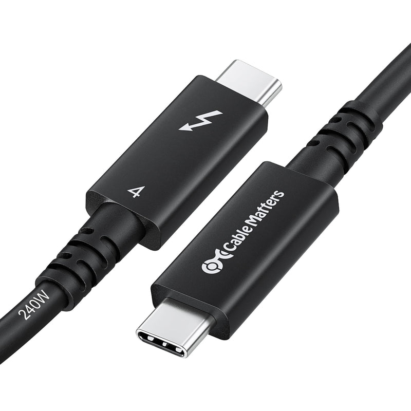 Cable Matters [Intel Certified] 40Gbps Active Thunderbolt 4 Cable 6.6 ft with 240W Charging and 8K Video, Black - Fully Compatible with USB C/USB-C, USB4, and Thunderbolt 3