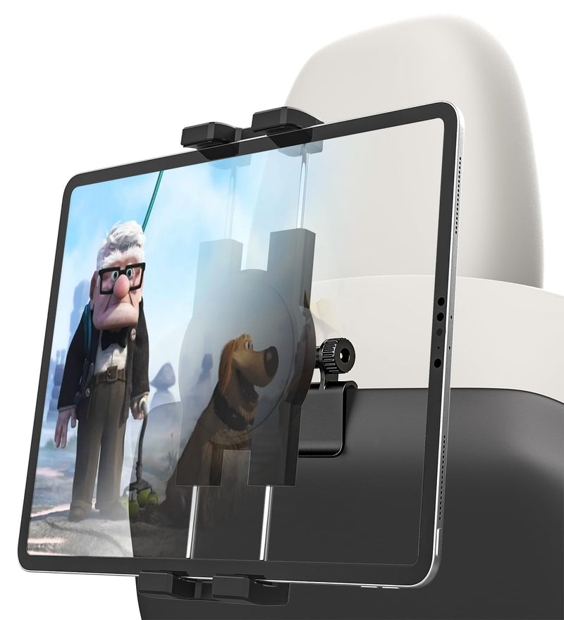 Tesla Tablet Mount Back Seat, Tesla Model Y Model 3 Headrest Tablet Holder for Kids [Metal Ball Head & 360° Rotation] for iPad Pro 12.9 Air Mini, Galaxy Tab, Fire, Switch, iPhone, 4-13"