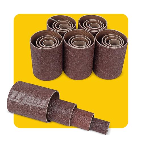 24-Pack Spindle Sanding Sleeves - 80 Grit - 2-Inch Length - Assorted Diameters of 1/2 in, 3/4 in, 1 in, and 1-1/2 inches 80 Grit(24 pk)