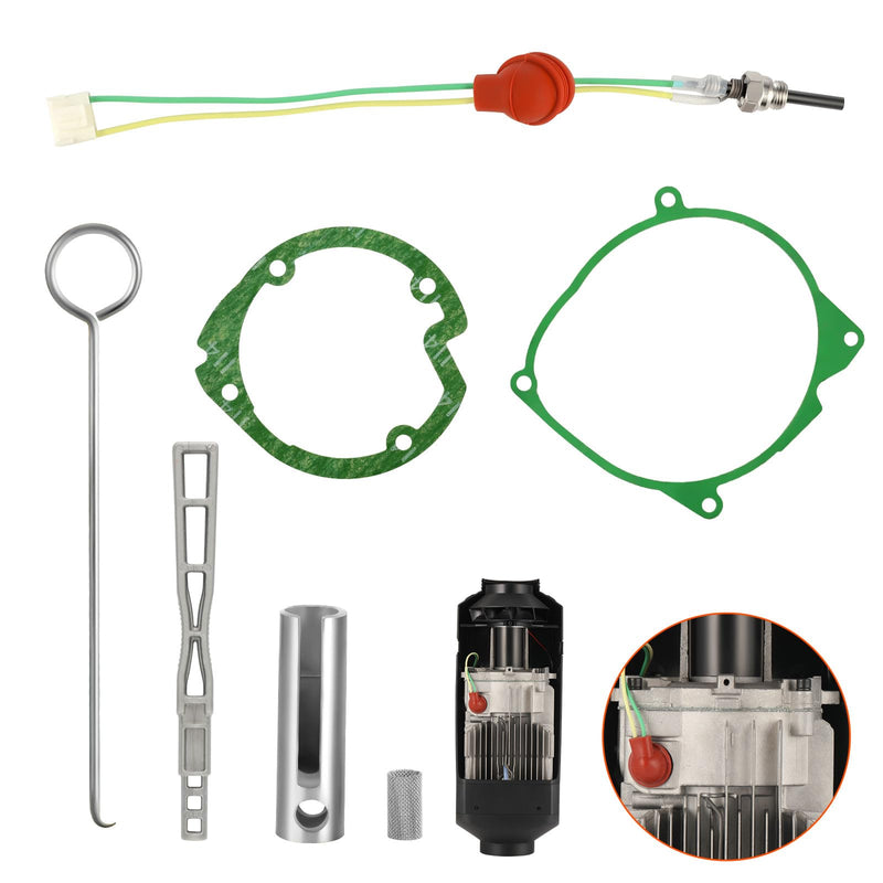 Glow Plug Repair Kit, 12V 24V 5KW 8KW Parking Diesel Heater Glow Ignition Plug Kit with Filter, Car Ceramic Heater Repair Parts Fit, Diesel Heater Accessories