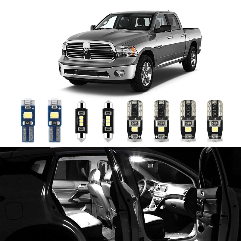 EASY EAGLE LED Car Interior Lights, Super Bright Bulbs - for Dodge Ram 2009 2010 2011 2012 2013 2014 2015 2016 2017 2018 Pickup Truck 1500 2500 3500 - Kit Package Includes 13 LED Light Accessories Dodge Ram 2009-2018