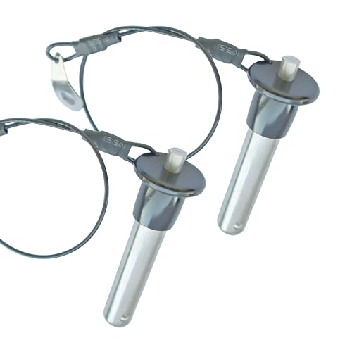 Q-Handle Locking pin, 304 Stainless Steel Grip Push-Button Locking Quick-Release pin with Safety Rope (Φ15/32in x 1-37/64in(2Pcs) Φ15/32in x 1-37/64in(2Pcs）