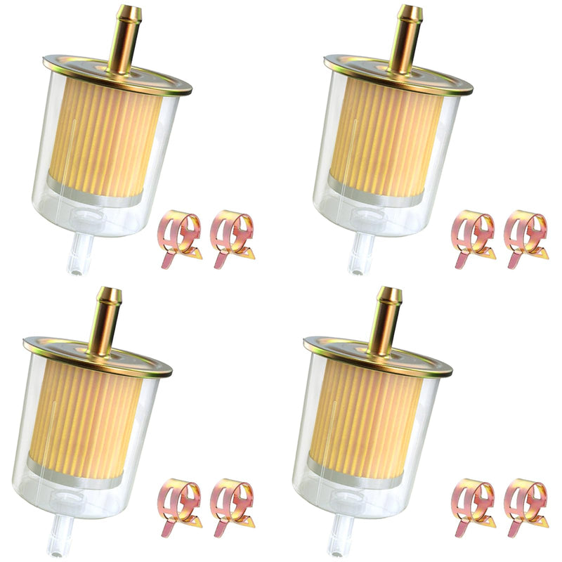 smseace 4Pcs 5/16 Inch fuel filter inline with 8Pcs Hose Clamps in line fuel filter 5/16 Inch for Motorcycles, Car, Trucks 5/16 Inch Inline Fuel Filter