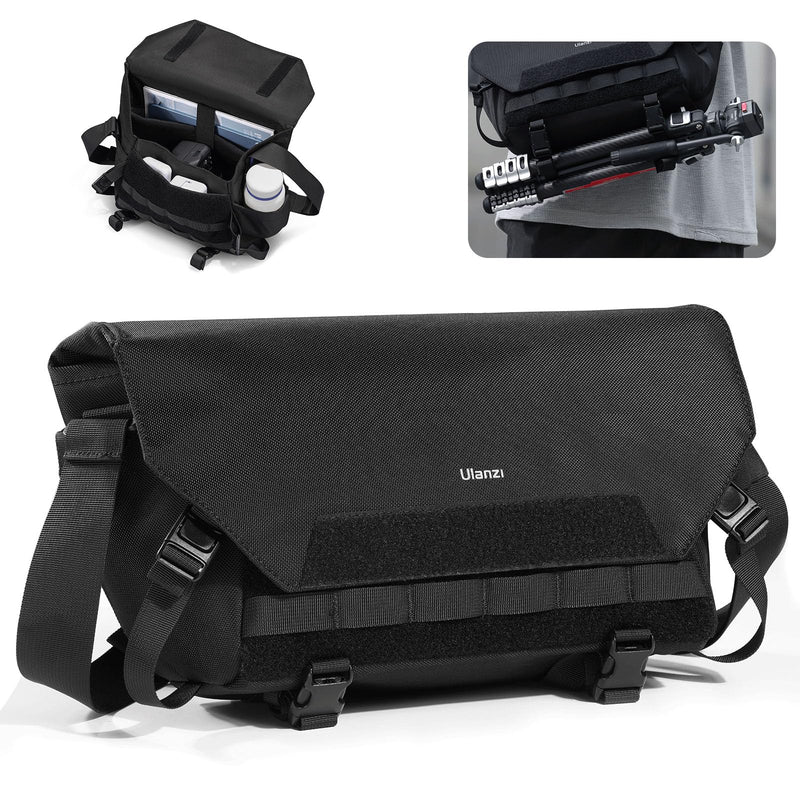 ULANZI BC08 Sling Camera Case 9L with Tripod Holder | Small Compact Camera Tactical Shoulder Bags for DSLR/SLR/Mirrorless Cameras, Water-Resistant Crossbody Bag Women Men, Black