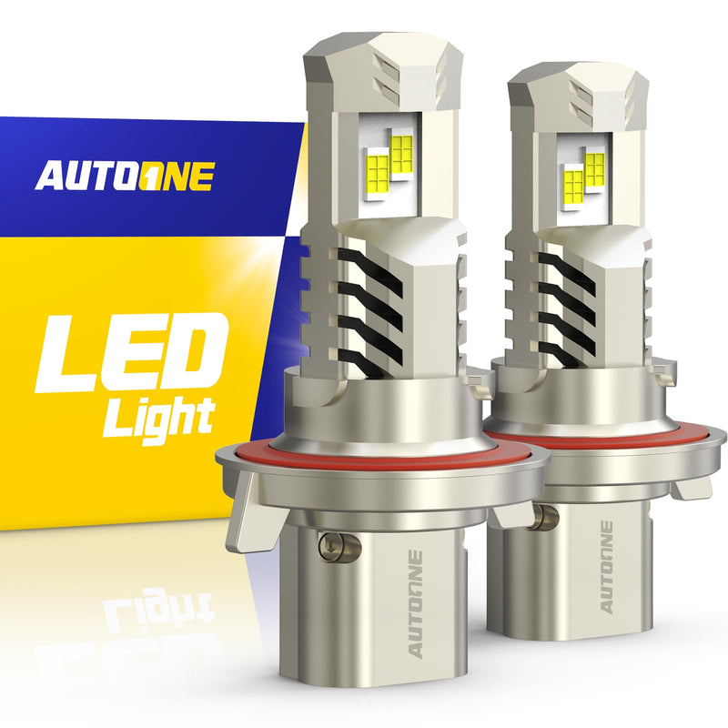 AUTOONE H13 LED Bulb, 22000LM 600% Brighter H13/9008 Led Fog Light Bulbs with Turbofan, 6000K Xenon White, Non-polarity Canbus Ready, Pack of 2