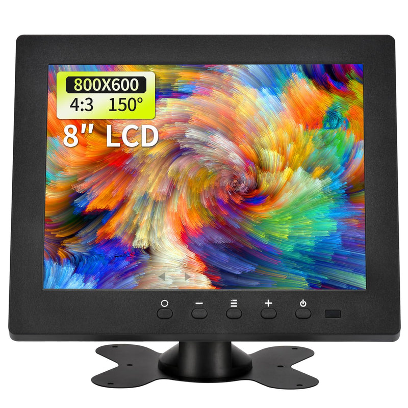 8 inch LCD Security Monitor & Displays,Built-in Dual Speakers Portable Monitor,800 * 600 Resolution,BNC/AV Input,Suitable for CCTV TV CCD DVD 8″Monitor