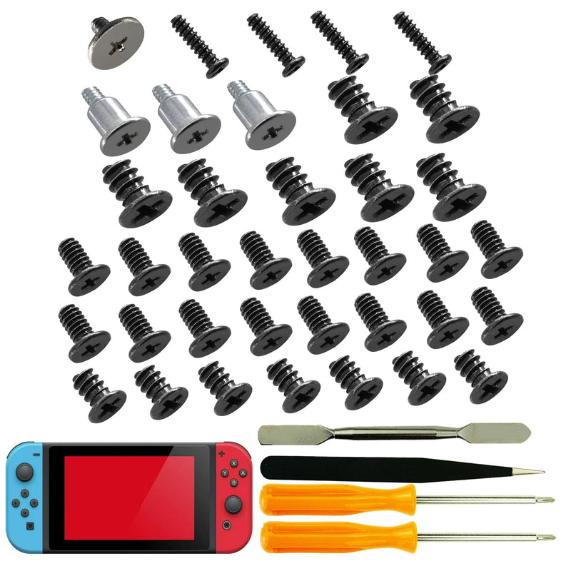 CTHTBZ 40PCS with Tweezer Screwdriver Opening Tools Repair Replacement Kit Full Screws Set for Nintendo Switch Console fore nintendo switch
