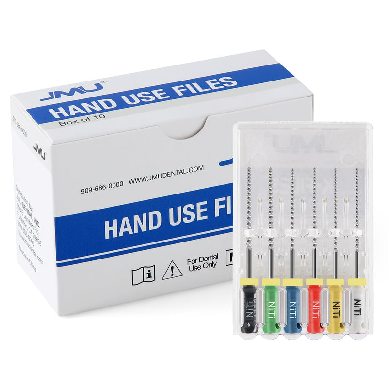 JMU Dental K Files #45-80/21 mm for Endodontic Root Canal, NITI Hand Use K-Files, 6 Pcs/Pack, 10 Packs Total #45-80(21mm)