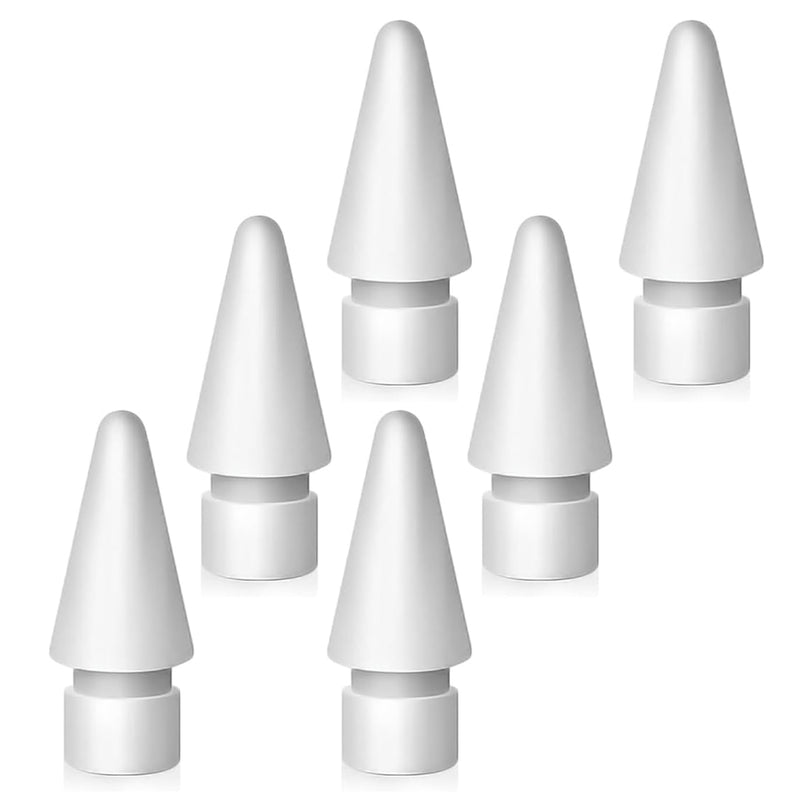  [AUSTRALIA] - Replacement Tips Compatible with Apple Pencil 1st/2nd Gen, Pencil Nibs for iPad Pro Pencil 2/1 Gen (6-Pack) 6-Pack