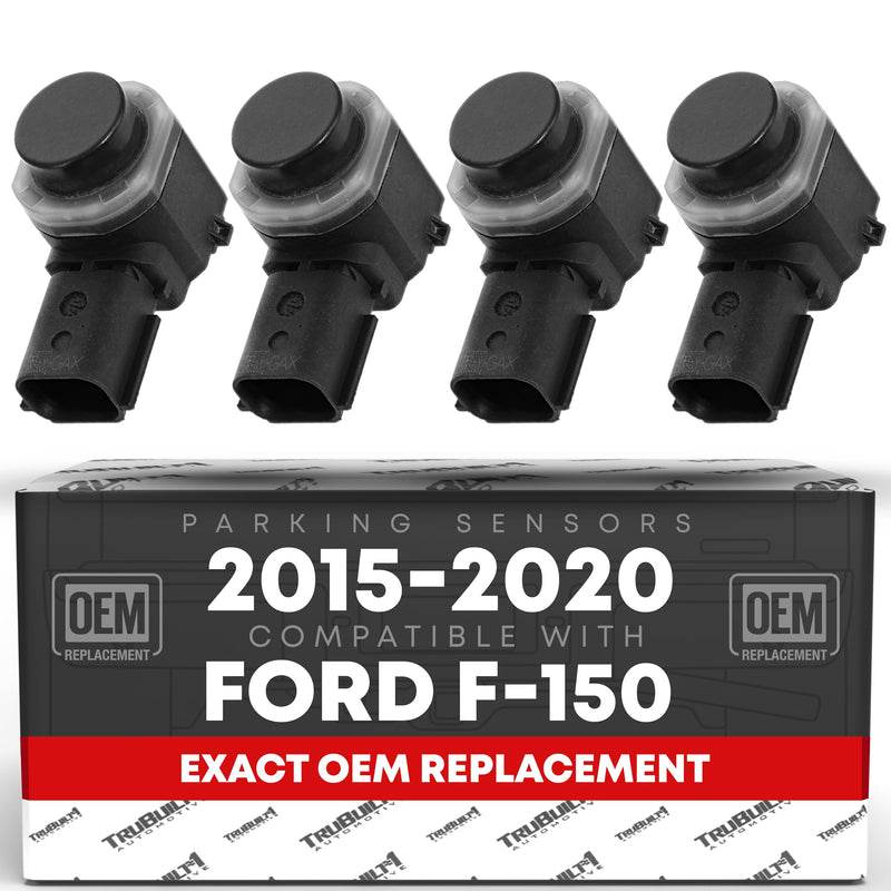 Car Parking Sensors, 4 Pieces - Compatible with 2015-2020 Ford F-150 Super Duty - Front or Rear Bumper Parking Aid Sensor, Backup Reverse Parking Assist Kit - OEM FL3-Z15K859-AAPTM, HC3Z15K859A