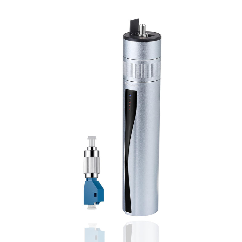 Rechargeable Visual Fault Locator - Fiber Optic VFL Tester Kit With 5km Range and FC Male to LC Female Adapter