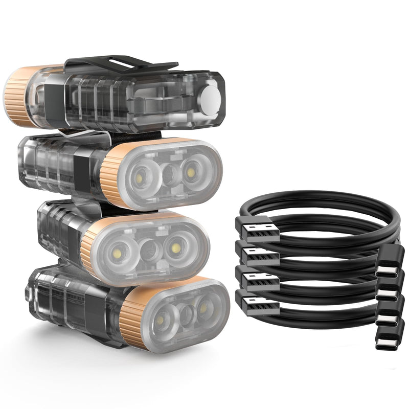 LED Small Powerful EDC Flashlight with Warm White Red Light,Bright 1500LM USB C Rechargeable 9 Modes Mini Pocket Keychain Flash Light with Clip,IP5 Waterproof,365nm UV Black Light,Tail Magnet 4PC Mini EDC Flashlight 4pc