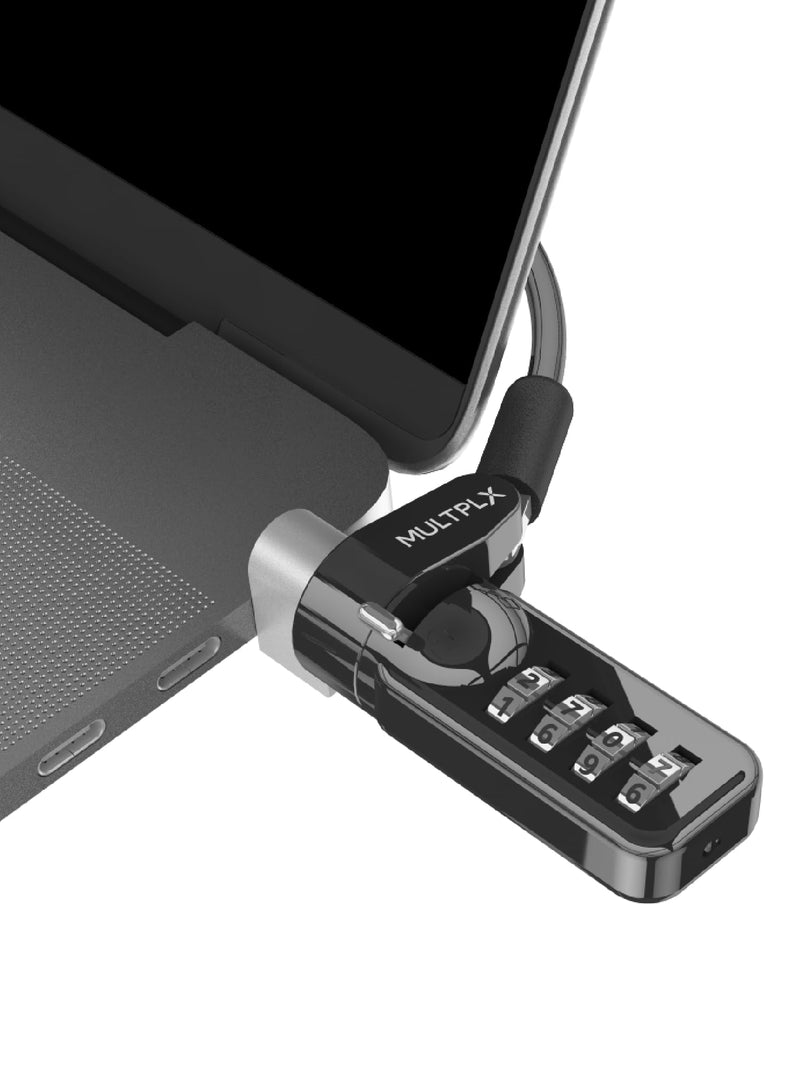 Universal Laptop Security Lock | Compatible with All Laptops inc MacBook | 1.7m Anti-Theft Cable | 4 Digit Combination Lock | Cut Resistant Steel Cable