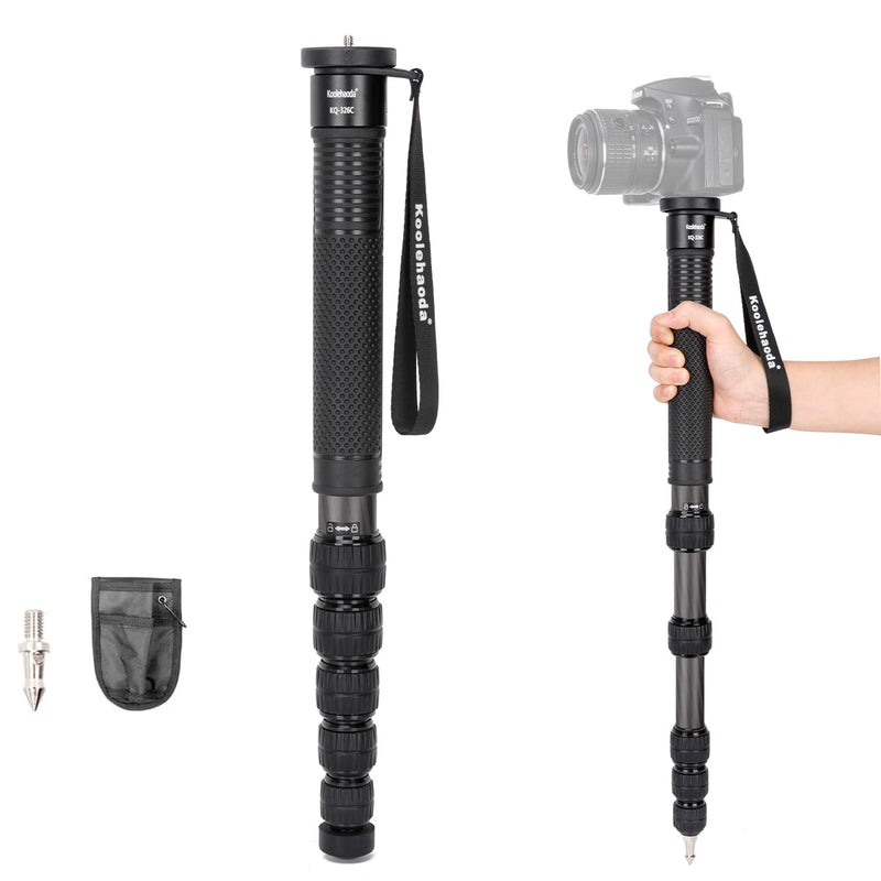 Koolehaoda Camera Monopod, 69 Inch Carbon Fiber Photography Monopod | Trave Telescopic Unipod Stick 32mm Tube 6 Section for Cameras Canon, Nikon & Sony Mirrorless & DSLR, Max Load 33lbs