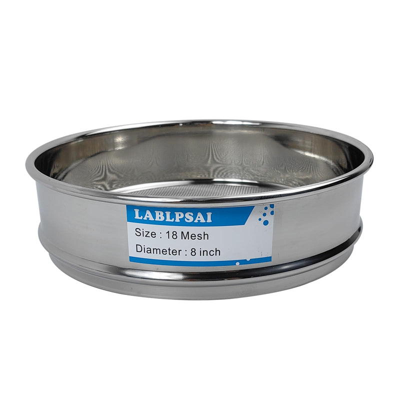 18 Mesh Lab Sieves 8" Diameter 304 Stainless Steel Wire Cloth Test Sieve for Industrial Laboratory Home 18 mesh