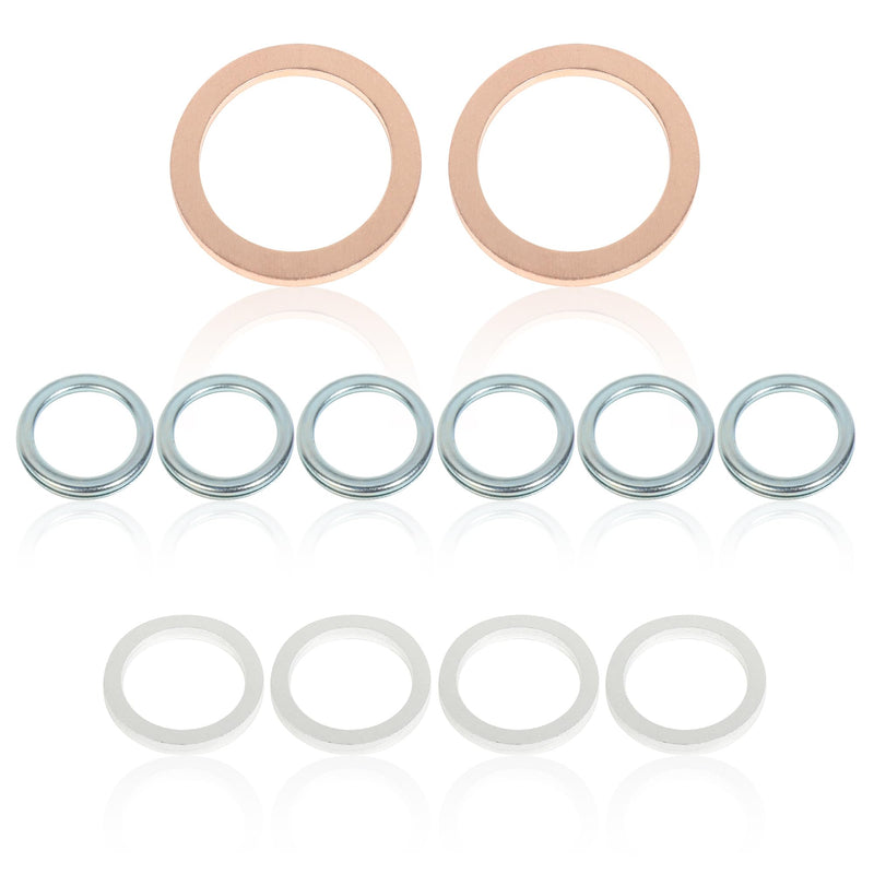 RACOONA 12PCS Crush Washer Kit,Transfer and Differential Case Drain Plug Crush Washer Service Gasket,Car Accessories Differential Transfer Case Crush Gasket,Replace #9043024003,1215710010,90430A0003
