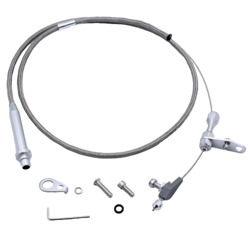 TH-350 Kickdown Cable, Stainless Steel Braided Kickdown Cable for 350 Turbo Transmission Assembly Detent Kickdown for Chevy TH350