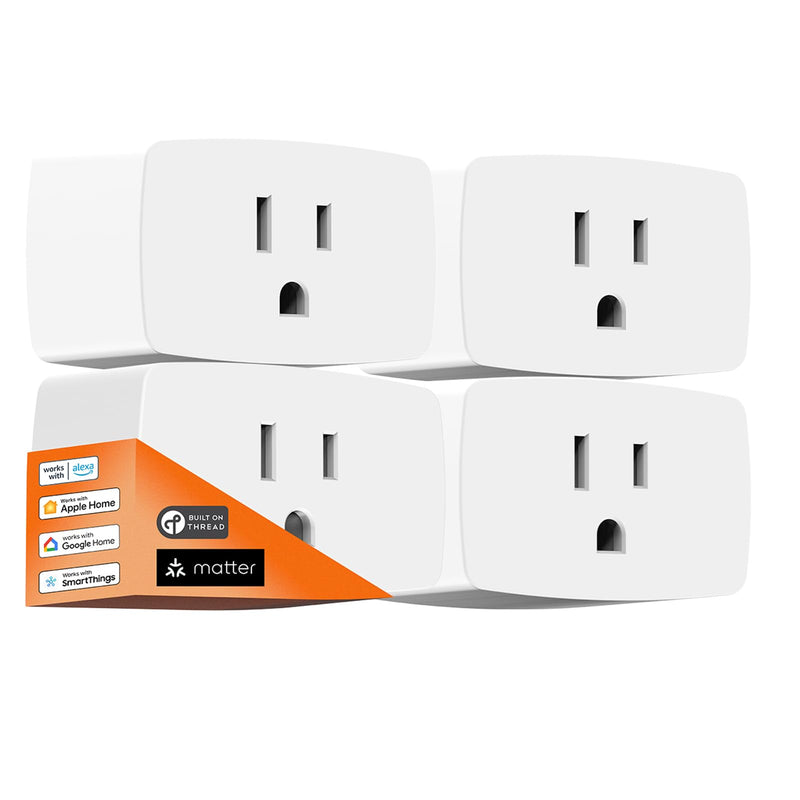 Onvis Matter Over Thread Smart Plug, Smart Mini Outlet, Works with Apple Home, Alexa & Google Home, 15A/1800W （4Pack） 4
