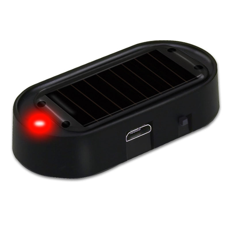Shudyear Car Solar Power Simulated Dummy Alarm, Anti-Theft LED Flashing Security Light Fake Lamp, Automotive Warning Interior Safety Lights with USB Charger Port,Car Alarm Light Fake Lamp (Red) Red