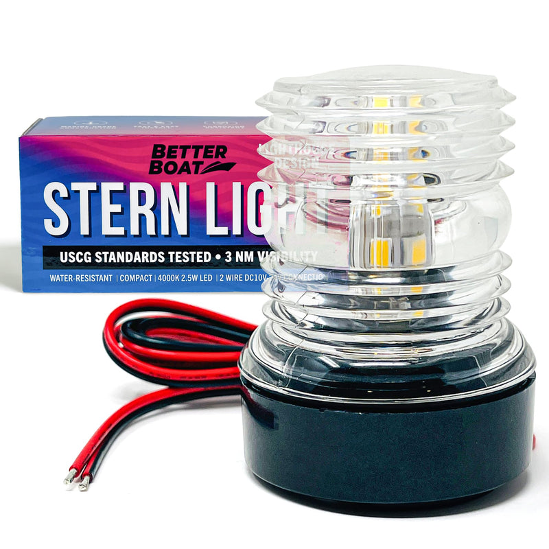 Boat Anchor Light, 2.75" LED Stern Light, USCG Tested Waterproof Marine Navigation Light, 3NM White All-Around Lighthouse LED Accessory for Boats 2.75" Fixed