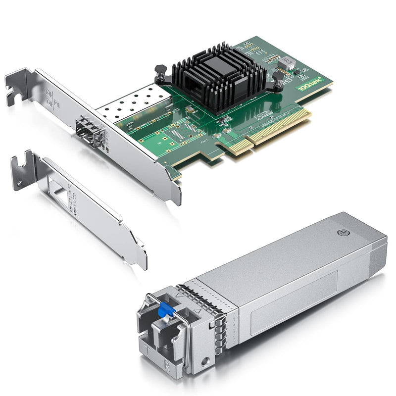 1 Pack of 10GBase-LR SFP+ Transceiver,Compatible with Intel E10GSFPLR and 1 Pack of 10Gb PCI-E NIC Network Card