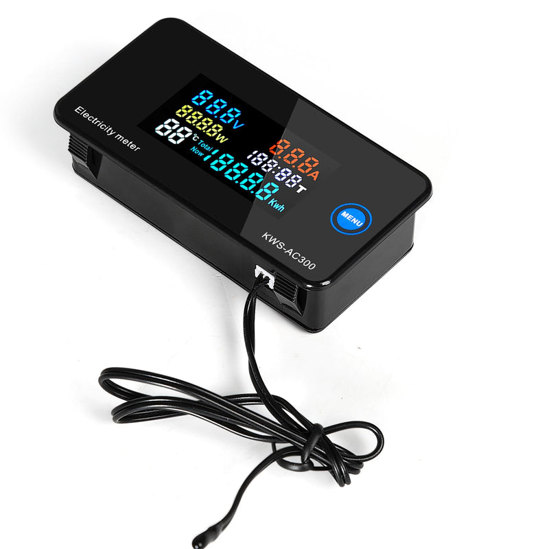 Jadeshay Digital Voltmeter Ammeter Multimeter Panel, AC 50-300V 0-100A LCD Voltage Current Meter Power Energy Meter with Closed Transformer KWS-AC300