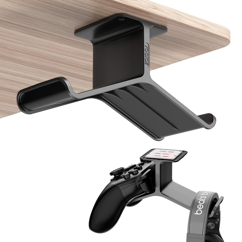 Controller Holder，Headphone Stand，Controller Stand，Headset and Controller Stand， Under Desk Controller Holder with Strong Double Sided Tape，Universal Design for Xbox ONE, PS5, PS4, PC