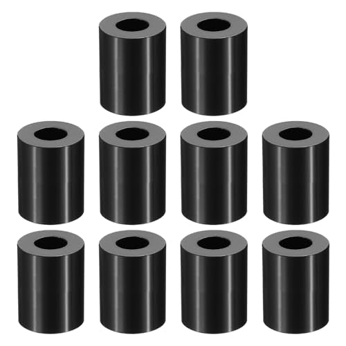 PATIKIL M12 Aluminum Spacers, 10 Pcs Metal Spacer Aluminum M12 x 1" OD x 1-1/2" L Aluminum Spacer Screw Standoff Round for 1/2" or M12 Screw Bolts 1-1/2" Black
