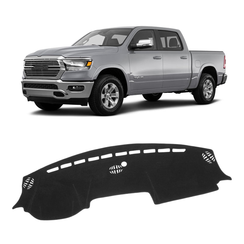 KUST Car Dash Cover for Dodge RAM 1500 2500 3500 2019-2024 2025 2026 Non-Slip Interior for Dodge RAM Accessories Center Console Dash Cover Custom Fit Dash Mat Sunshade Windshield Glare Black Dash Cover for Dodge RAM 1500 2019-2026