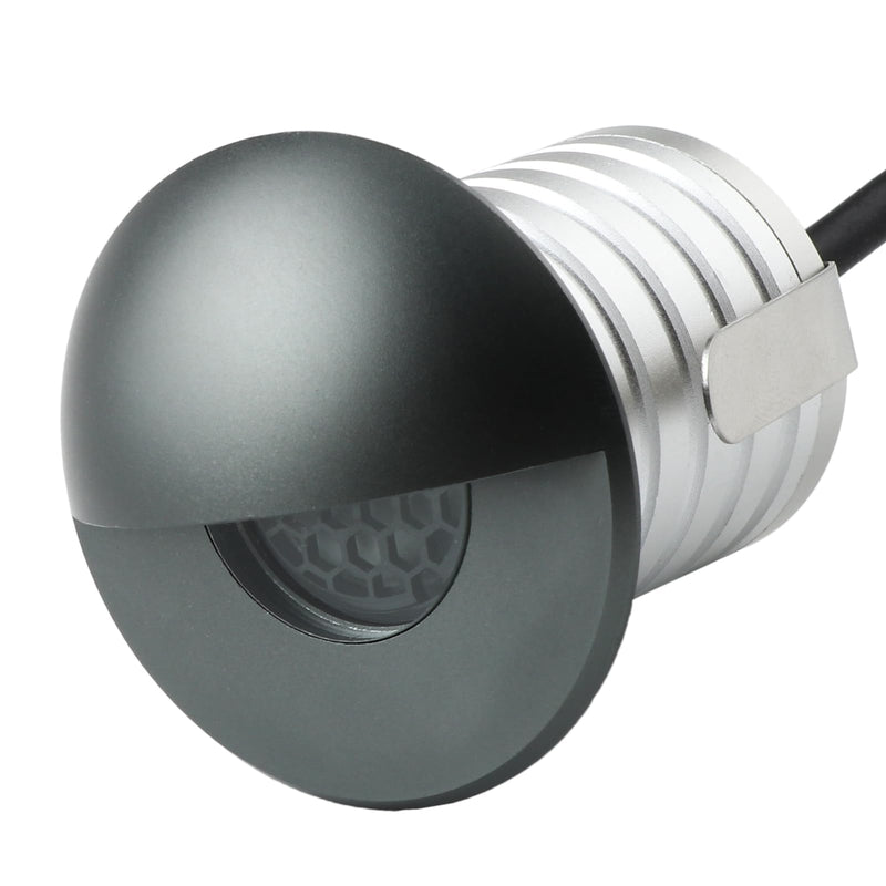 LED In-Ground Step Light- Half Moon Anti-Glare, 3W 12V-24V DC, Recessed Wall Lights, IP67 Waterproof, Buried Underground Outdoor Landscape Lighting,Warm White 3000K(1 Pack) 1