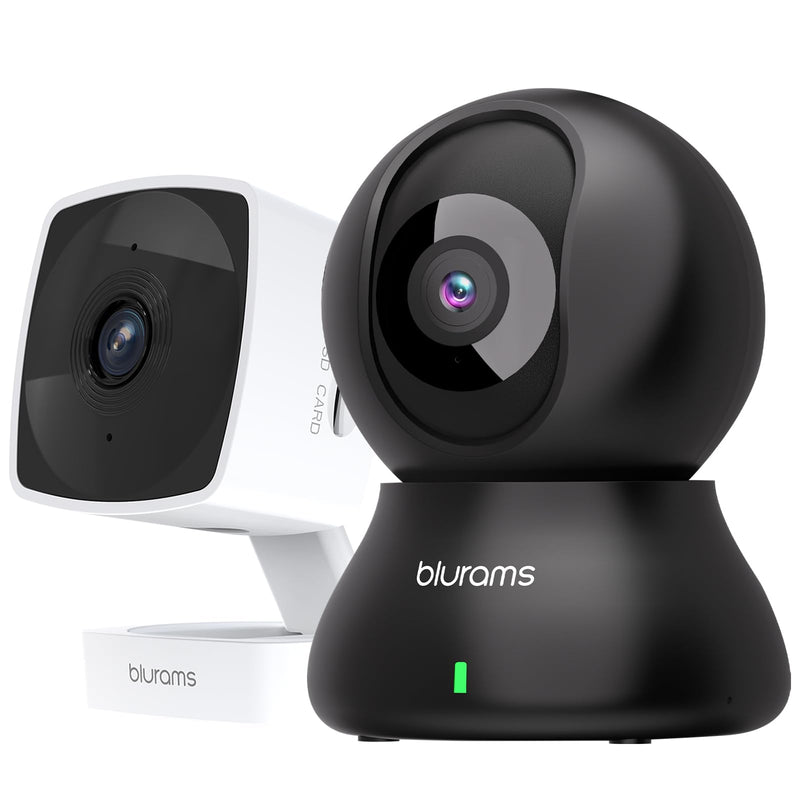 blurams Security Camera Bundle Set, 2K Indoor Camera Pet Camera for Home Security w/Motion Tracking, 2-Way Audio, IR Night Vision, Siren, Compatible with Alexa